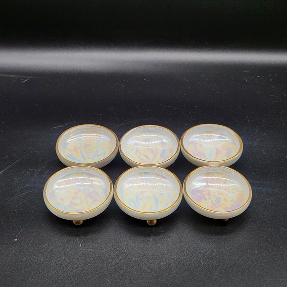 Royal Bavaria Other - Royal Bavaria Set of 6 2" Salt Cellers Iridescent Pearlescent Gold Trim Ceramic